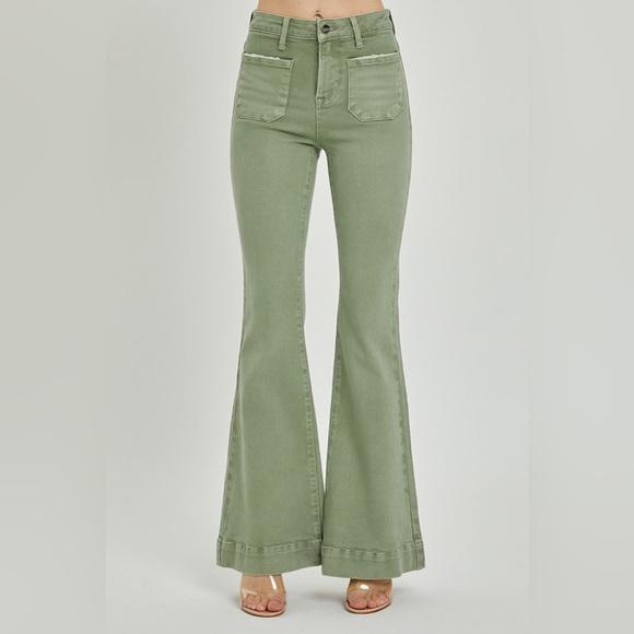 High Rise Patch Pocket Bell Bottom Jeans - Risen - Picture 2 of 7